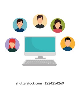 computer with community people