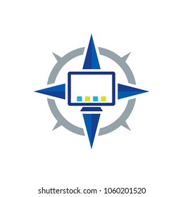 Computer Compass Logo Icon Design