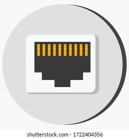 computer component chip, flat port network icon. ethernet cable. Vector illustration with flat style.
