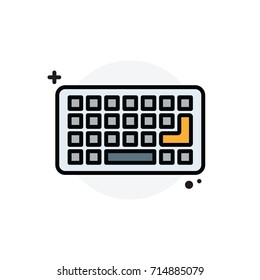 Computer component  concept keyboard Isolated Line Vector Illustration editable Icon