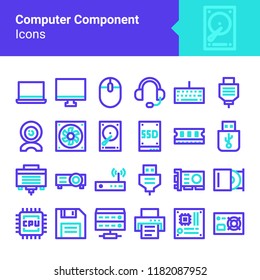 computer component icon set