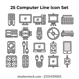 computer component line drawings comprise a set.