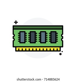 Computer component Ram concept Isolated Line Vector Illustration editable Icon