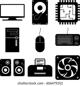 Computer Component Vector Icon Collection