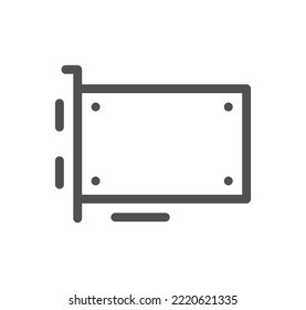 Computer and components icon outline and linear vector.