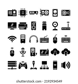 Computer Components Vector Icon in Black Style