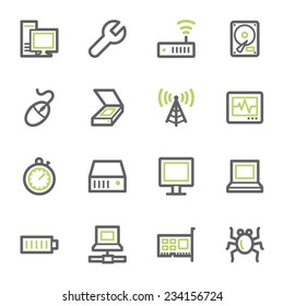 Computer components web icons set