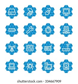 Computer components web icons set