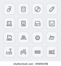 Computer Components Web Icons Set