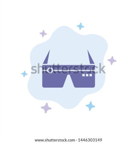 Computer, Computing, Digital, Glasses, Google Blue Icon on Abstract Cloud Background