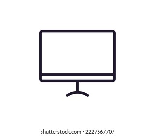 Computer concept. Modern outline high quality illustration for banners, flyers and web sites. Editable stroke in trendy flat style. Line icon of device.