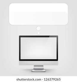 Computer Concept on Grey Vignette Background. Vector EPS 10.