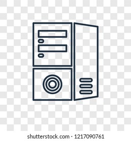 Computer concept vector linear icon isolated on transparent background, Computer concept transparency concept in outline style