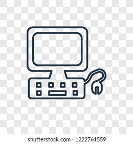 Computer concept vector linear icon isolated on transparent background, Computer concept transparency concept in outline style