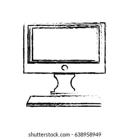 computer conitor icon. pc desktop display symbol