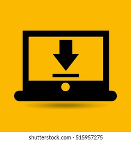 computer connected cloud download vector illustration eps 10