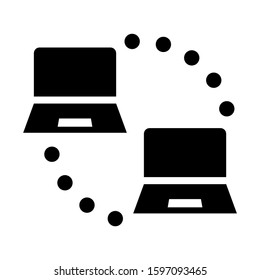computer connected icon isolated sign symbol vector illustration - high quality black style vector icons
