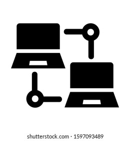 computer connected icon isolated sign symbol vector illustration - high quality black style vector icons
