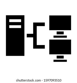 computer connected icon isolated sign symbol vector illustration - high quality black style vector icons
