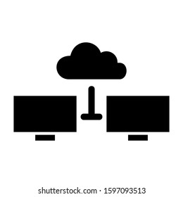 computer connected icon isolated sign symbol vector illustration - high quality black style vector icons
