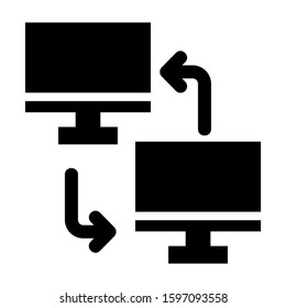 computer connected icon isolated sign symbol vector illustration - high quality black style vector icons
