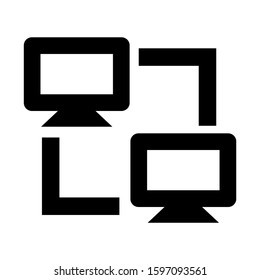computer connected icon isolated sign symbol vector illustration - high quality black style vector icons
