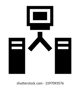 computer connected icon isolated sign symbol vector illustration - high quality black style vector icons
