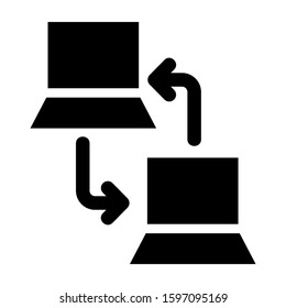 computer connected icon isolated sign symbol vector illustration - high quality black style vector icons
