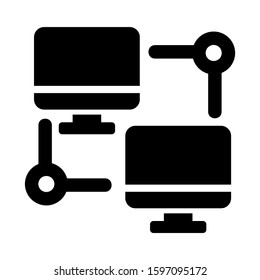 computer connected icon isolated sign symbol vector illustration - high quality black style vector icons
