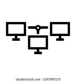 computer connected icon isolated sign symbol vector illustration - high quality black style vector icons
