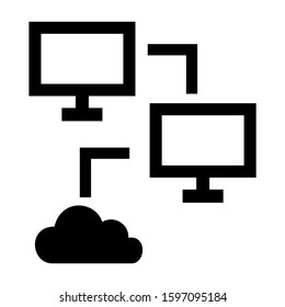 computer connected icon isolated sign symbol vector illustration - high quality black style vector icons
