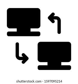 computer connected icon isolated sign symbol vector illustration - high quality black style vector icons

