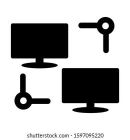 computer connected icon isolated sign symbol vector illustration - high quality black style vector icons
