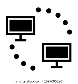 computer connected icon isolated sign symbol vector illustration - high quality black style vector icons
