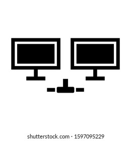 computer connected icon isolated sign symbol vector illustration - high quality black style vector icons
