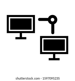 computer connected icon isolated sign symbol vector illustration - high quality black style vector icons
