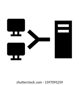 computer connected icon isolated sign symbol vector illustration - high quality black style vector icons
