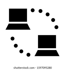 computer connected icon isolated sign symbol vector illustration - high quality black style vector icons
