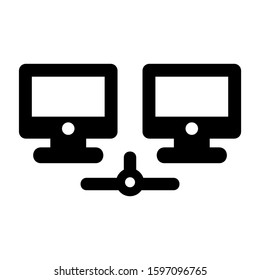 computer connected icon isolated sign symbol vector illustration - high quality black style vector icons

