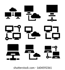 computer connected icon isolated sign symbol vector illustration - Collection of high quality black style vector icons
