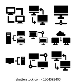 computer connected icon isolated sign symbol vector illustration - Collection of high quality black style vector icons
