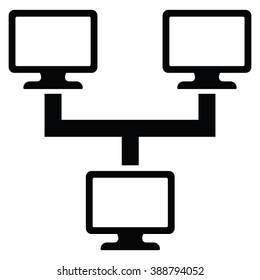 Computer connecting icon on the white background