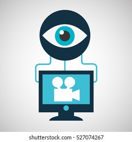 computer connection film eye concept vector illustration eps 10