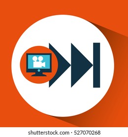 computer connection film forward concept vector illustration eps 10