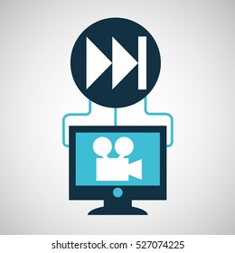 computer connection film forward concept vector illustration eps 10
