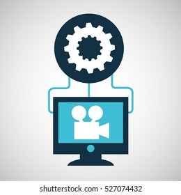 computer connection film gear concept vector illustration eps 10