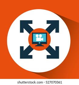 computer connection film screen concept vector illustration eps 10