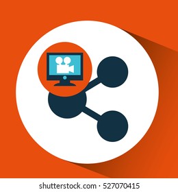 computer connection film sharing concept vector illustration eps 10