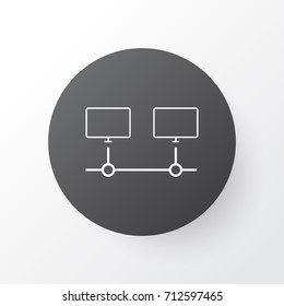 Computer Connection Icon Symbol. Premium Quality Isolated Connected Devices Element In Trendy Style.