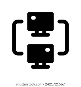 computer connection icon. vector glyph icon for your website, mobile, presentation, and logo design.